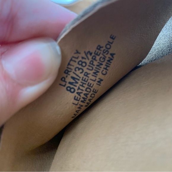 Lucky Brand Rittly Wedge Beige Tan Suede Heels Minimalist Work Casual Neutral 8 - Picture 11 of 11